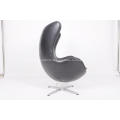 Leather egg chair in black